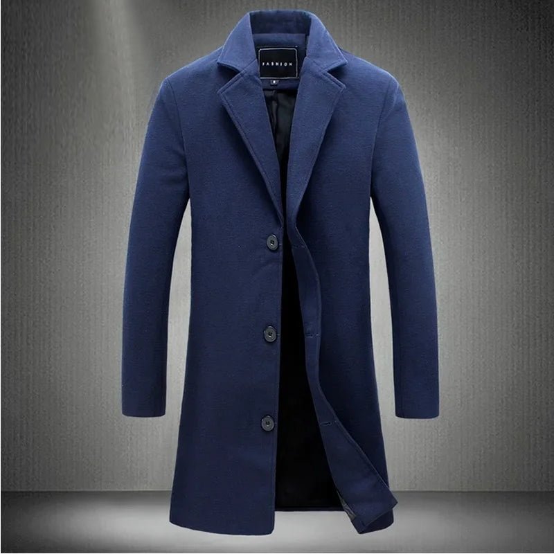 Long Cotton Coat Wool Blend Pure Jacket - Image 3