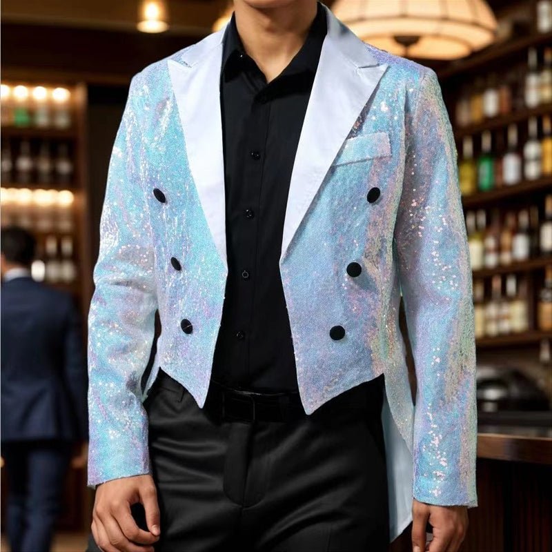 Men's Luxury Sequined Tuxedo Jacket - British Style Coat - Image 2