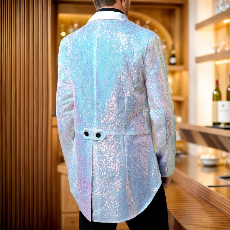 Men's Luxury Sequined Tuxedo Jacket - British Style Coat - Image 3