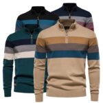Casual Zipper Mock Neck Sweater for Men