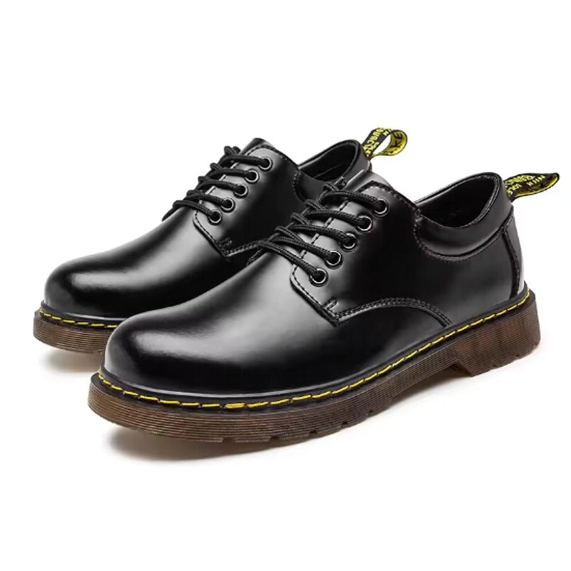 Men Genuine Leather Round Toe Walking Shoes - Image 4