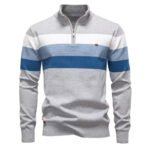 Men Cotton Mock Neck Stand Collar Sweaters