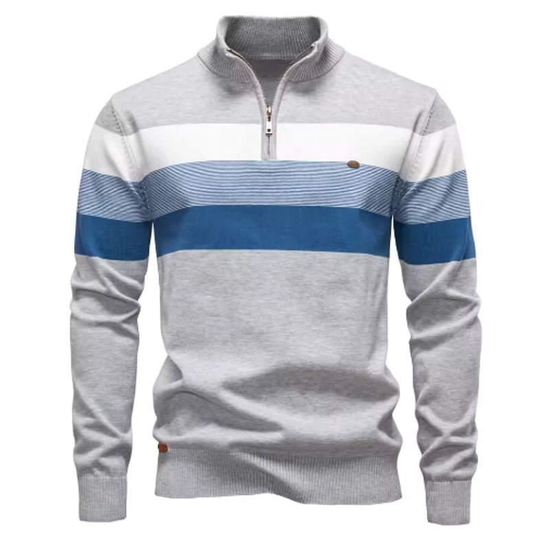 Men Cotton Mock Neck Stand Collar Sweaters