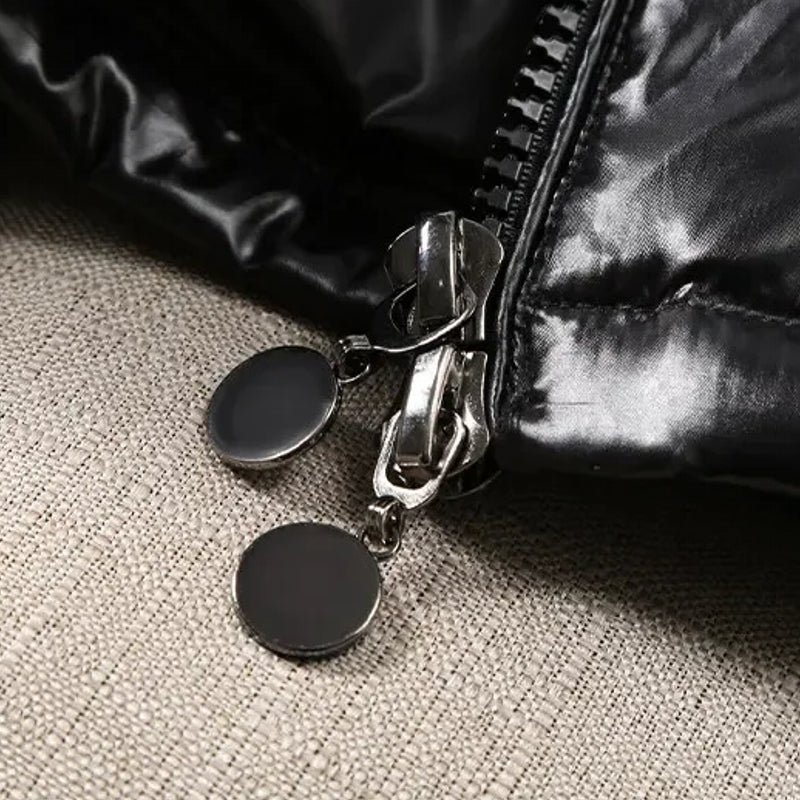 Men Trend Solid Color Short Winter Warm Hooded Parkas - Image 6
