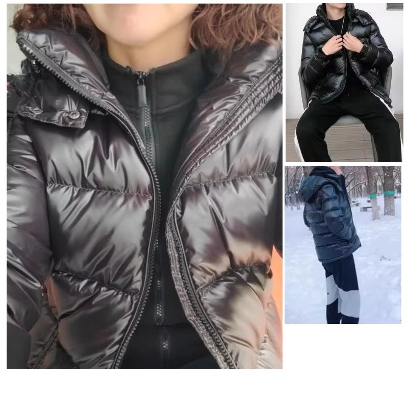 Men Trend Solid Color Short Winter Warm Hooded Parkas - Image 3