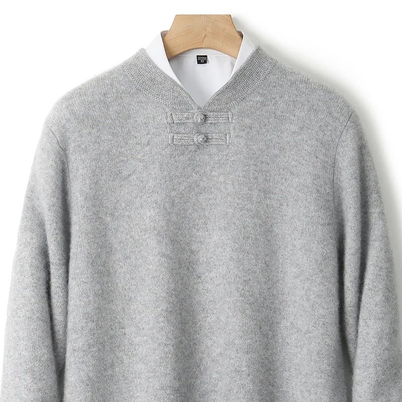 Disk Buckle Clothing Warm Leisure Men Wool Sweater - Image 9