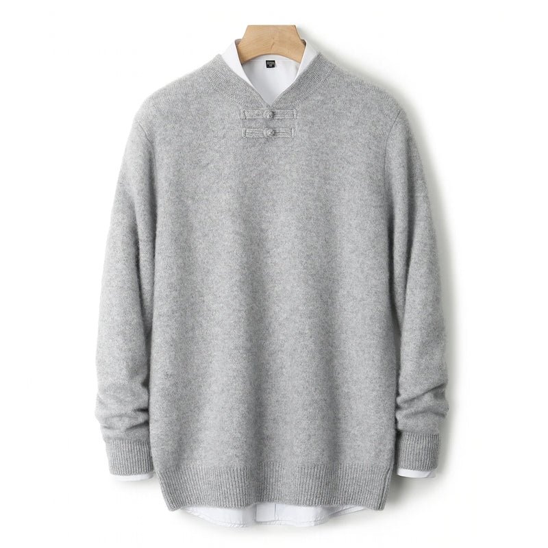 Disk Buckle Clothing Warm Leisure Men Wool Sweater - Image 6