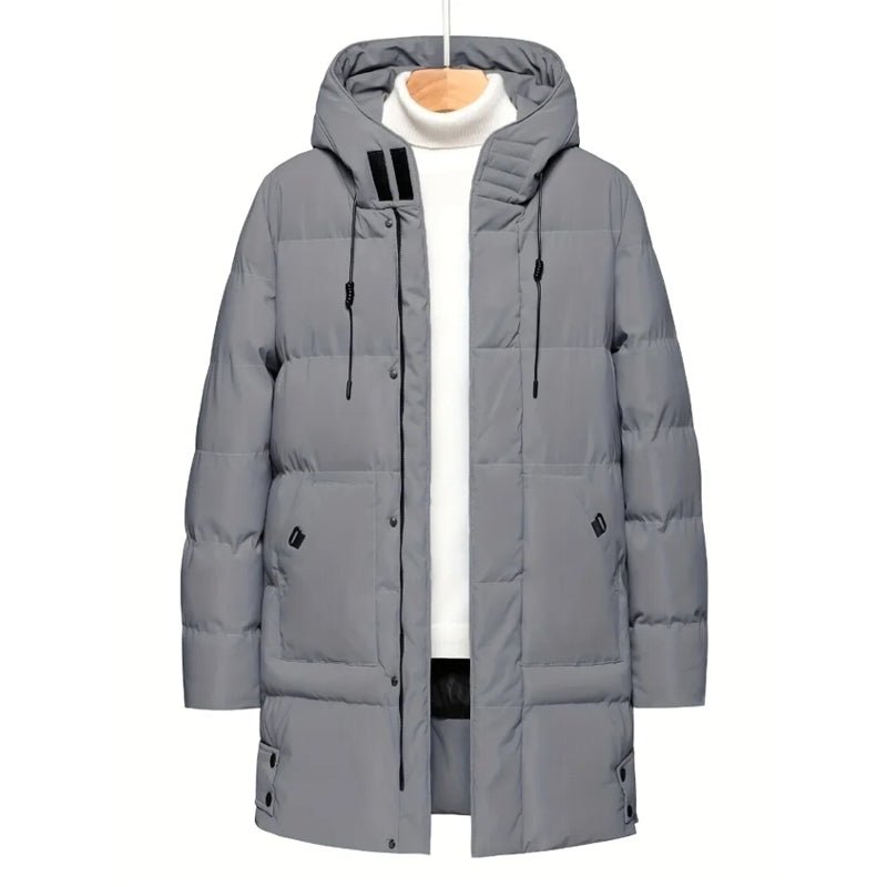 Men Heavyweight Winter Coat Hooded Long Formality - Image 3