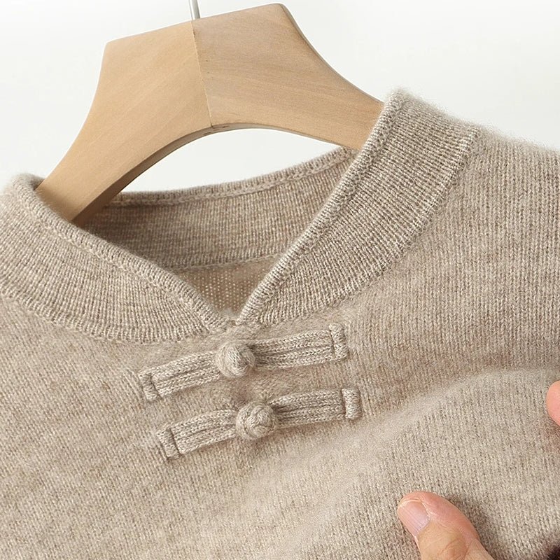 Disk Buckle Clothing Warm Leisure Men Wool Sweater - Image 2