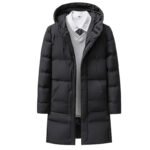 Men Heavyweight Winter Coat Hooded Long Formality