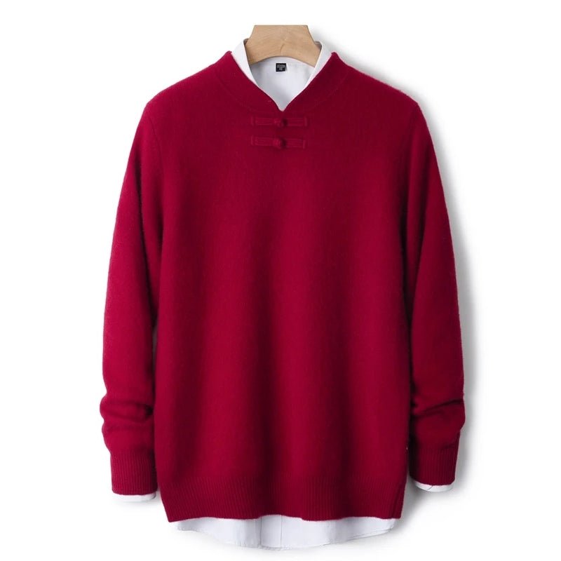 Disk Buckle Clothing Warm Leisure Men Wool Sweater - Image 5