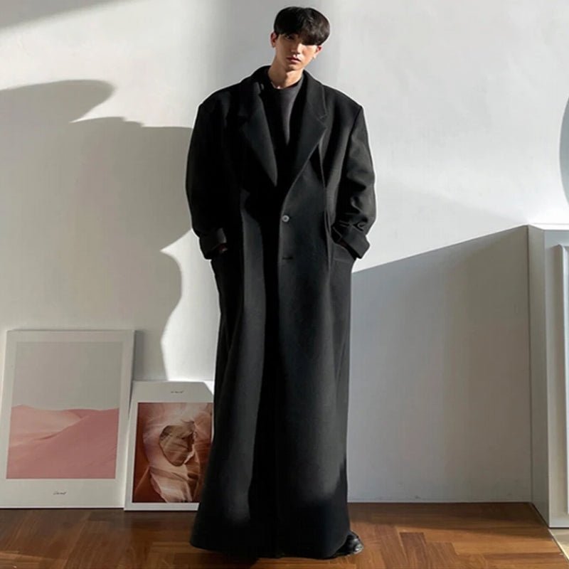 Winter Extra Long Warm Wool Blends Coat - Image 8