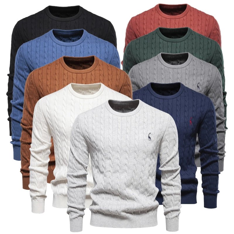 Round Neck Classic Twist Patterned Pullover Knitted