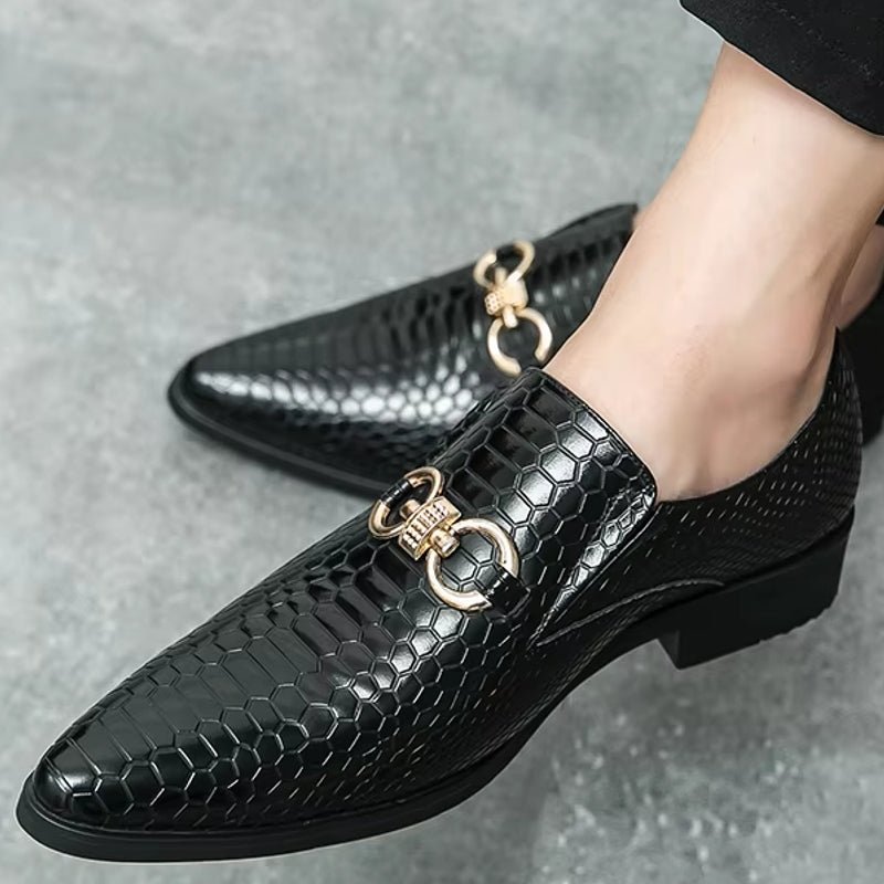 Artificial Leather Loafers Mini Crocodile Pattern - Image 8