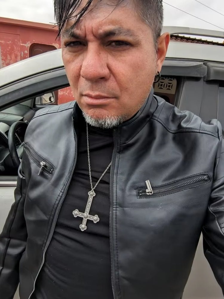 Men Leather Suit Jacket Men Slim Fit Short Coat - Image 3