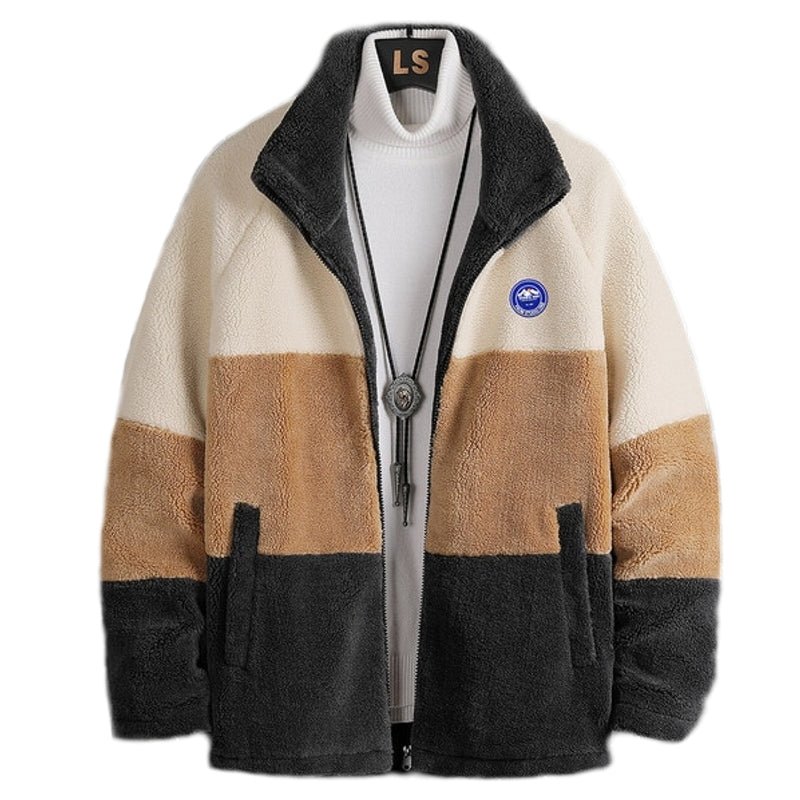 Men Winter Warm Blue Jacket Fleece Plus Size Parkas - Image 3