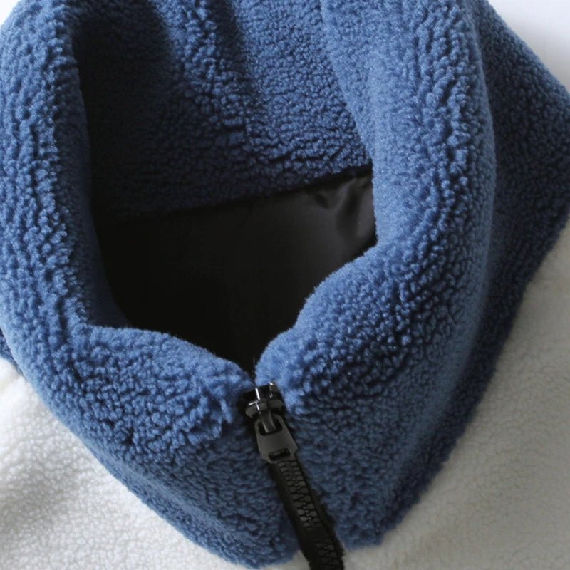 Men Winter Warm Blue Jacket Fleece Plus Size Parkas - Image 5