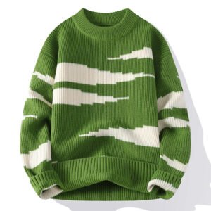 Computer Knitted Unisex Round Neck Pullover Knit Sweater