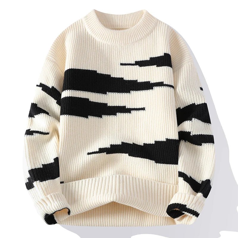 Computer Knitted Unisex Round Neck Pullover Knit Sweater - Image 2