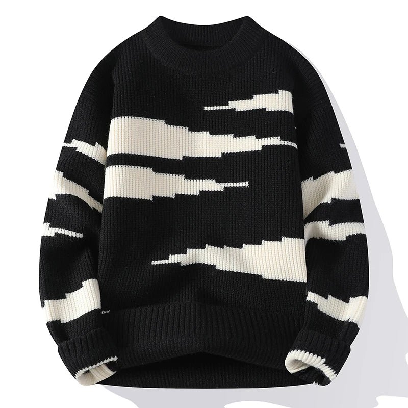 Computer Knitted Unisex Round Neck Pullover Knit Sweater - Image 3