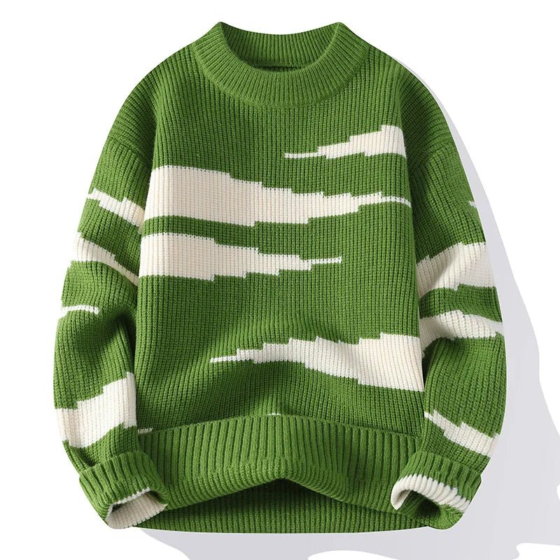 Computer Knitted Unisex Round Neck Pullover Knit Sweater - Image 7