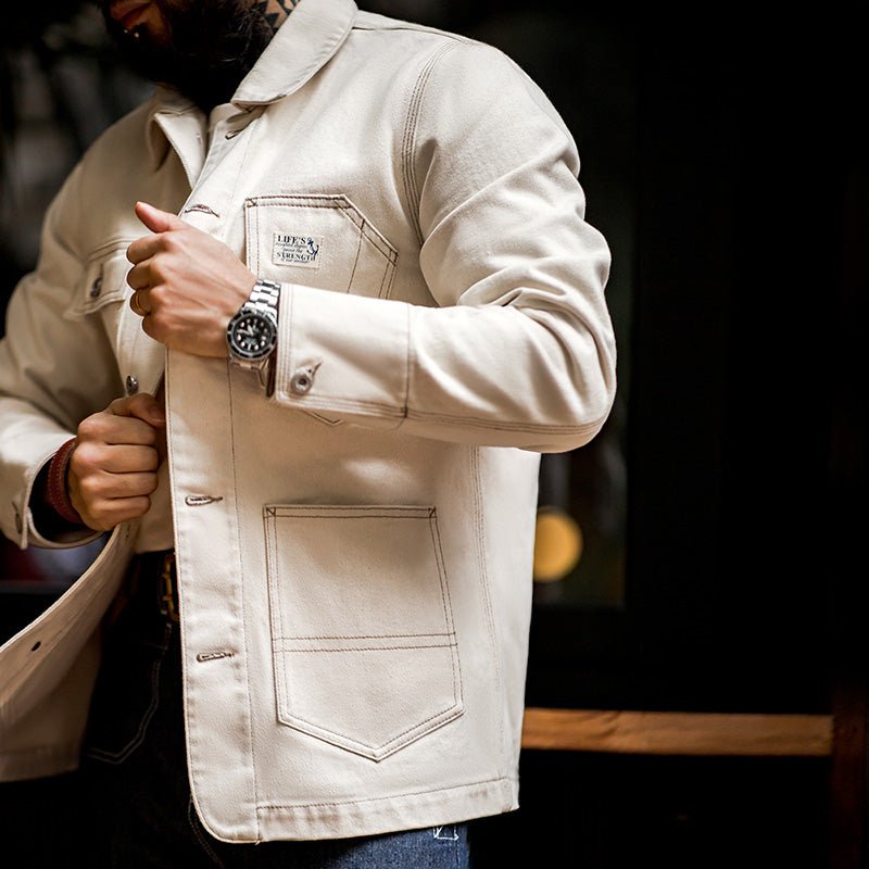 Cotton Lapel Jackets Multi-pocket Short Parkas - Image 4