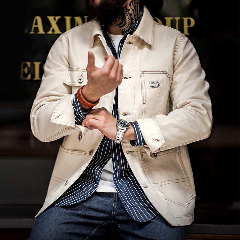 Cotton Lapel Jackets Multi-pocket Short Parkas - Image 2