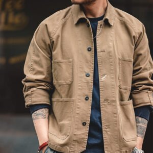 Cotton Solid Chore Coat Paris Buckle Jackets for Men
