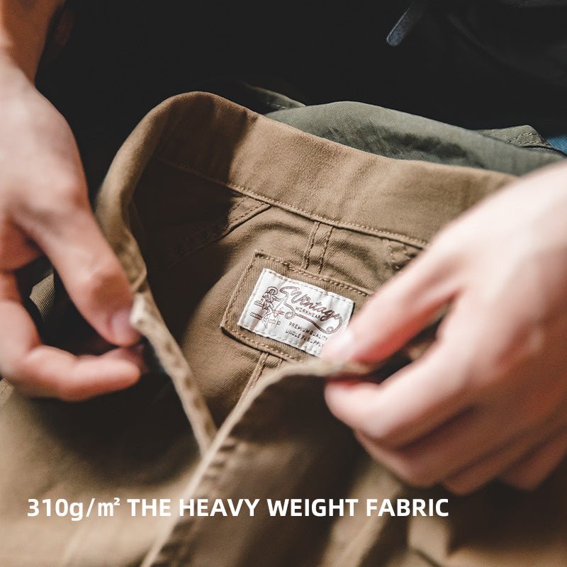 Cotton Solid Chore Coat Paris Buckle Jackets for Men - Image 4