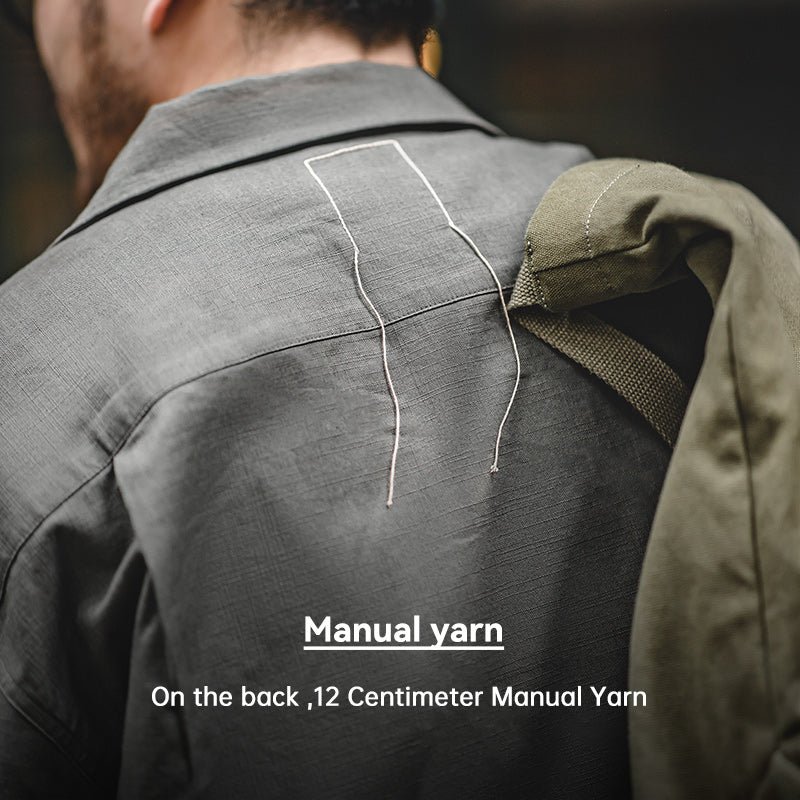 Cuban Collar Linen Shirt Man Japanese Retro Loose Male Clothing - Image 9