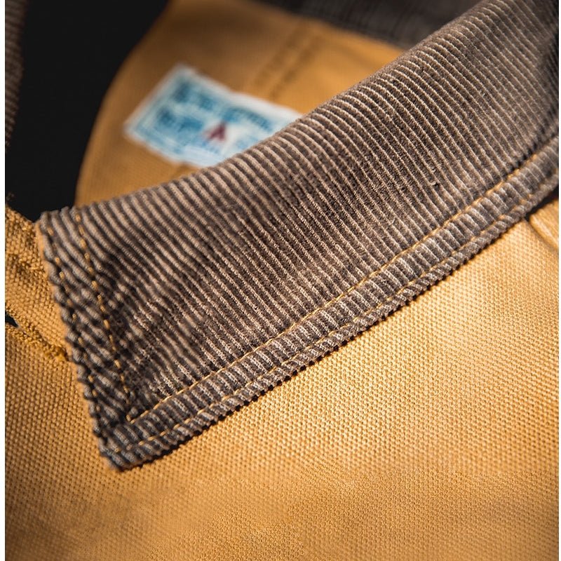 Canvas Jacket Multi Pocket Khaki Lapel Thin Coat - Image 14