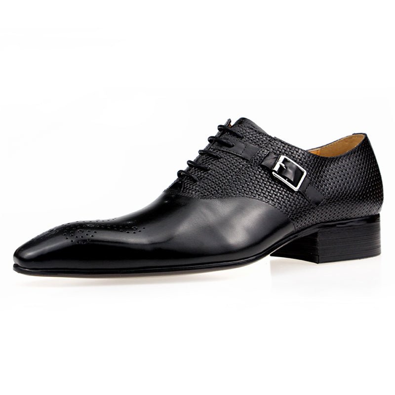 Exquisite Metal Buckle Genuine Leather Men Business Shoes - Image 6