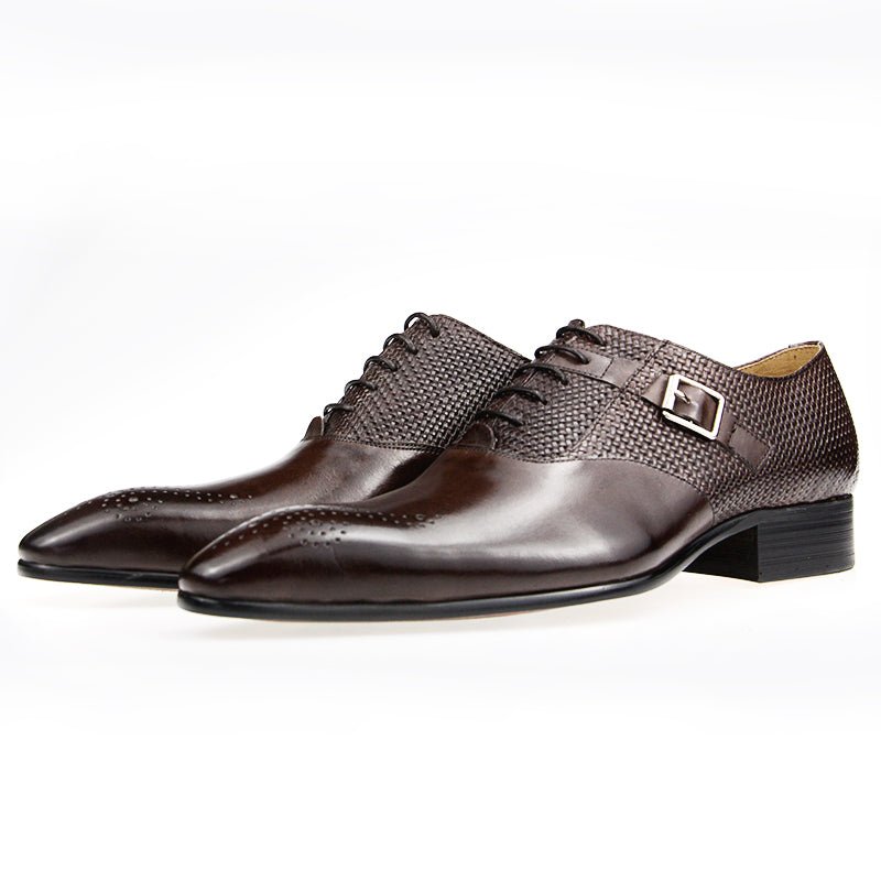 Exquisite Metal Buckle Genuine Leather Men Business Shoes - Image 10