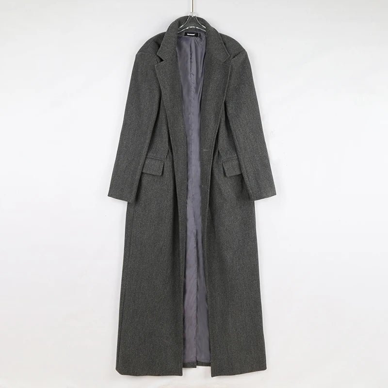 Winter Extra Long Warm Wool Blends Coat - Image 6