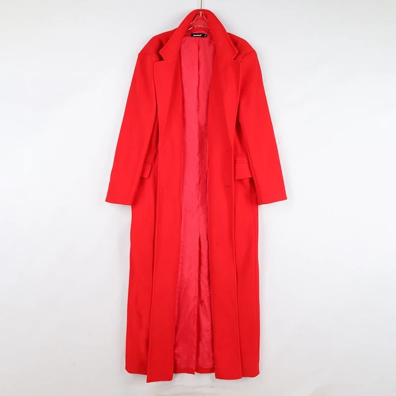 Winter Extra Long Warm Wool Blends Coat - Image 7