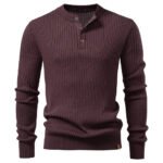 Fashion Knit Slim Fit Polo Sweater Henry Collar Colthing