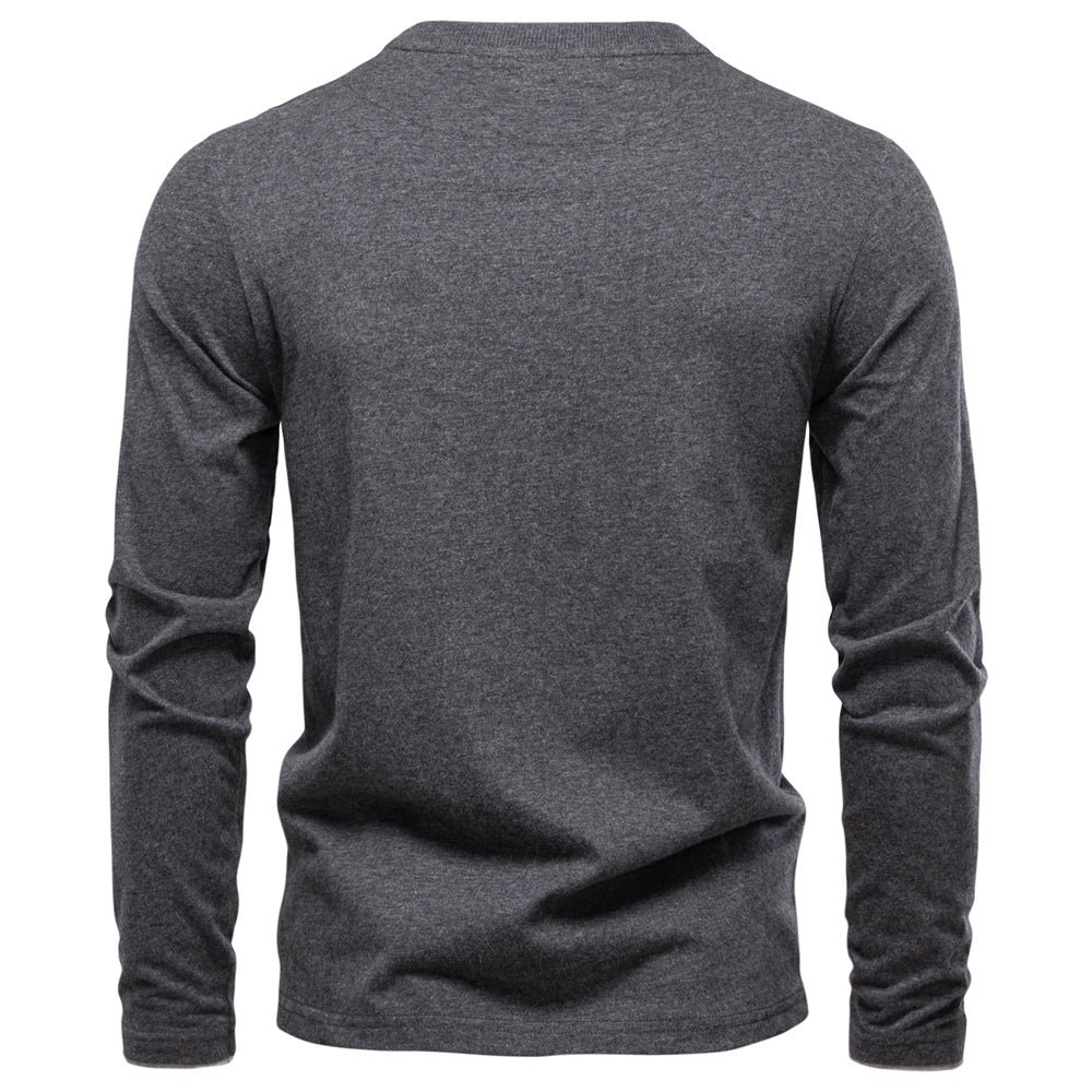 Fashion Long Sleeve Cotton Men T Shirts - Image 4