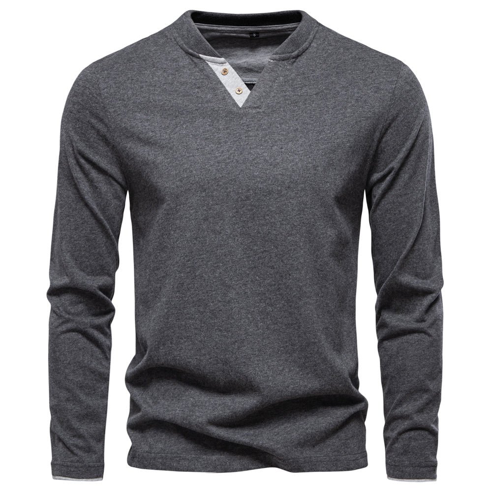Fashion Long Sleeve Cotton Men T Shirts - Image 2
