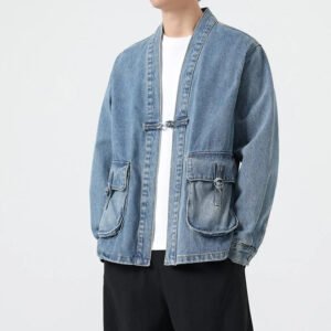Fashion Men Denim Jacket Cotton Cardigan Coat