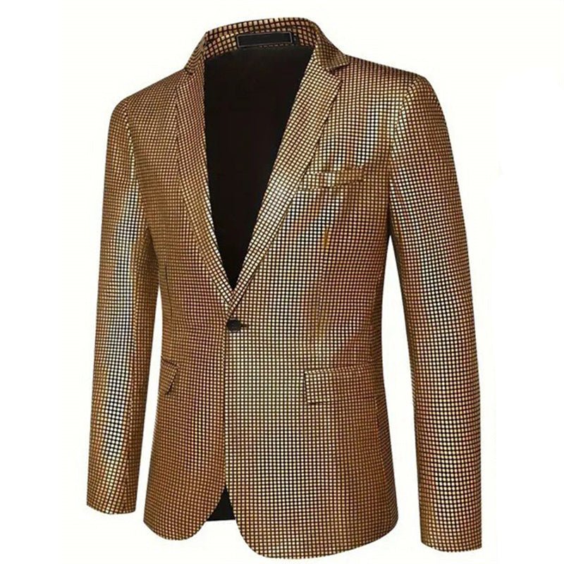 Fashion Men Luxury Plaid Suit Small Stretch Loose Jacket - Image 3