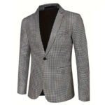Fashion Men Luxury Plaid Suit Small Stretch Loose Jacket