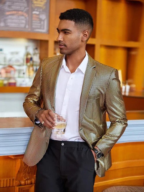 Fashion Men Luxury Plaid Suit Small Stretch Loose Jacket - Image 9