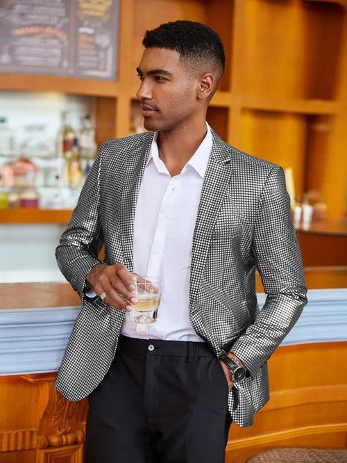 Fashion Men Luxury Plaid Suit Small Stretch Loose Jacket - Image 8