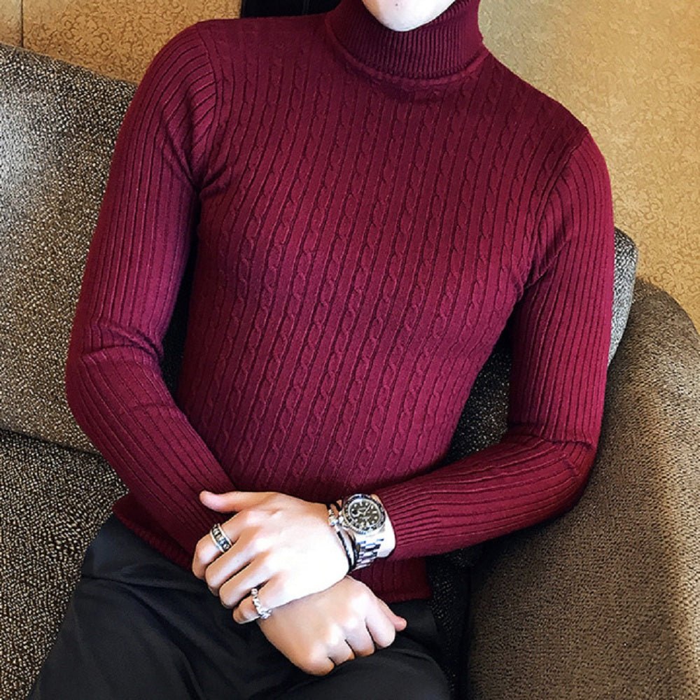 Fashion Sweater Men Sweater Slim Pullover Knitted Sweater - Image 14