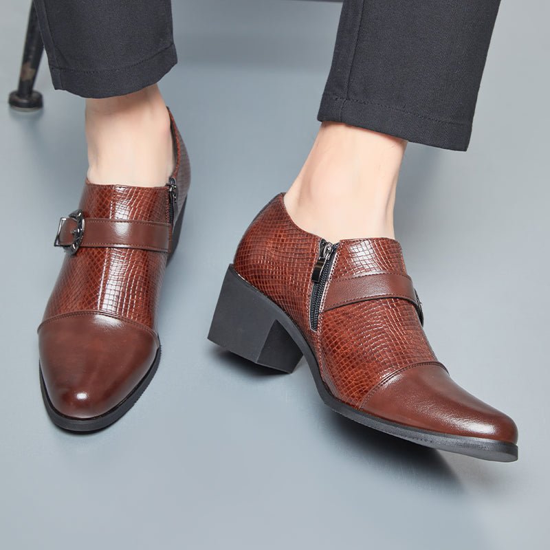 Fashion Vintage High Heel Heightening Oxfords Pointed Toe - Image 7