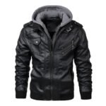 Faux Leather Biker Jacket Casual Motorcycle PU Jacket