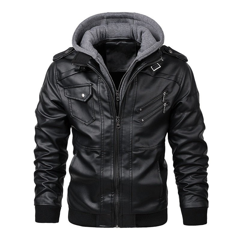 Faux Leather Biker Jacket Casual Motorcycle PU Jacket