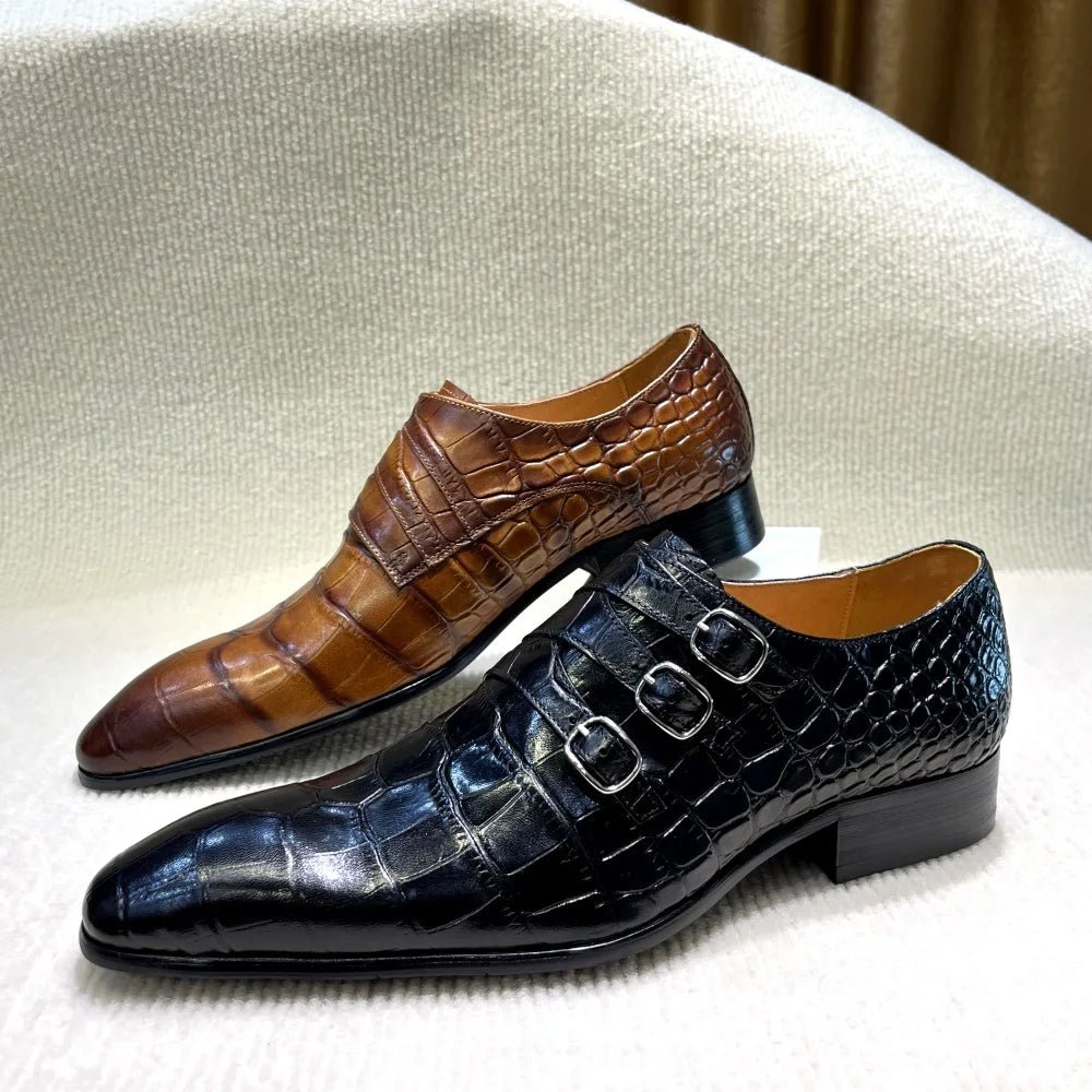 Men Oxfords Genuine Leather Lace-Up Dress Shoes - Image 2
