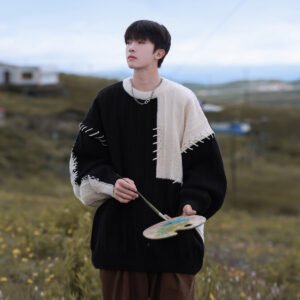 Knitted Sweater Men Pullover Hip Hop Oversize Sweaters