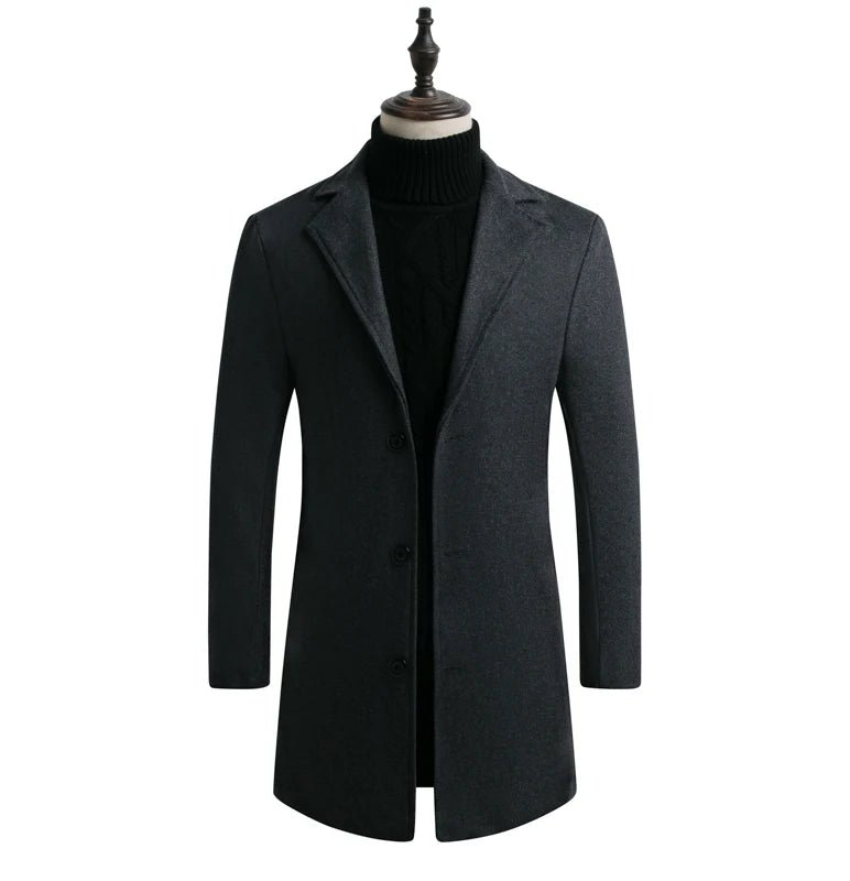 Long Cotton Coat Wool Blend Pure Jacket - Image 8